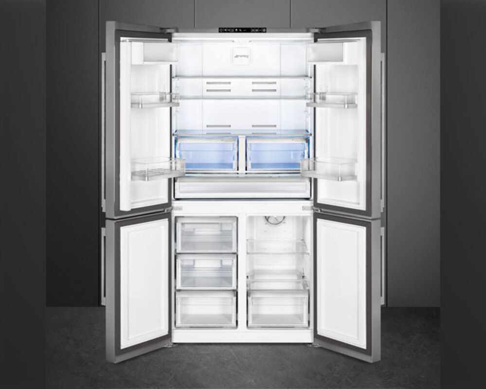 SMEG FQ60XE Отдельностоящий 4-х дверный холодильник Side-by-Side, 90.8 см, No-frost, эффект нержавеющей стали