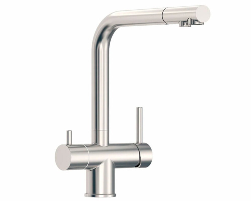 Смеситель Esko K112 вытяж. излив, подкл. фильтра, нерж.