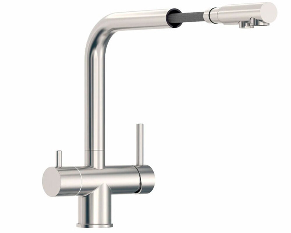 Смеситель Esko K112 вытяж. излив, подкл. фильтра, нерж.