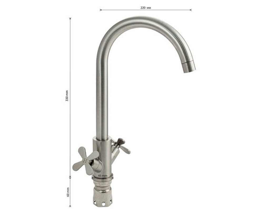 Смеситель BRIMIX 9303 двухвентильный, из нерж. стали 304