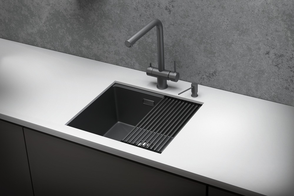 KS-5045U, ГРАФИТ МАТОВЫЙ, стальная кухонная мойка KITCHEN SPACE