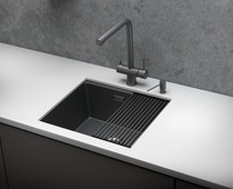 KS-5045U, ГРАФИТ МАТОВЫЙ, стальная кухонная мойка KITCHEN SPACE