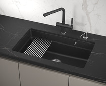 KS-7303U, ЧЁРНЫЙ  кухонная мойка, кварц