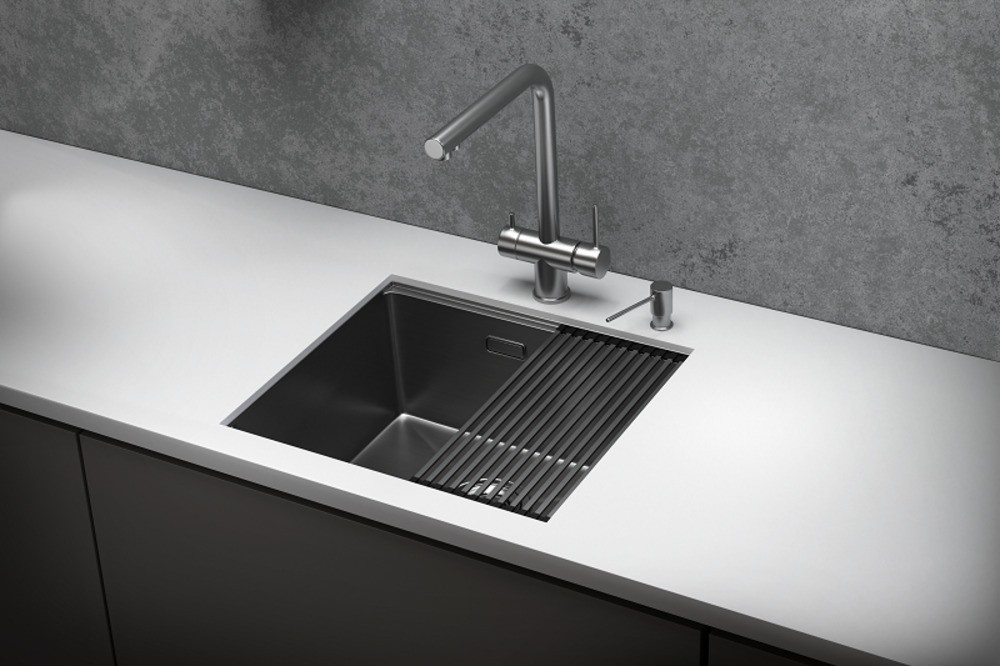 KS-5045U, СТАЛЬ САТИН, стальная кухонная мойка KITCHEN SPACE