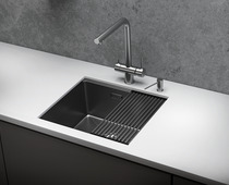 KS-5045U, СТАЛЬ САТИН, стальная кухонная мойка KITCHEN SPACE