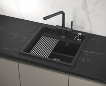 KS-5002, ЧЁРНЫЙ  кухонная мойка, кварц