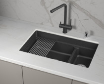 KS-7304iU, ЧЁРНЫЙ  кухонная мойка, кварц
