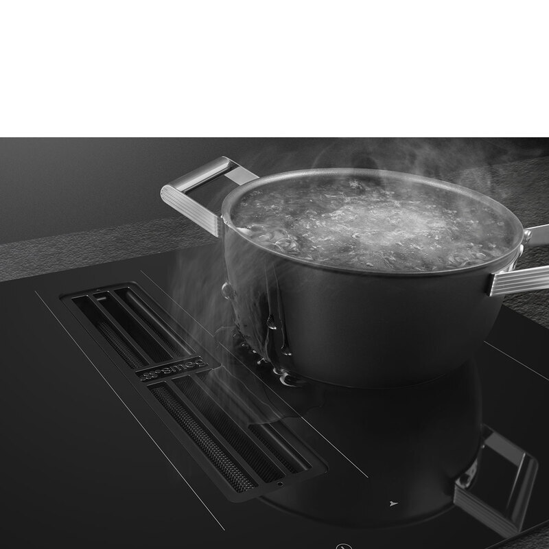 SMEG HOBD472D2 Индукционная варочная панель со встроенной вытяжкой, 70 см, Multizone, прямой край