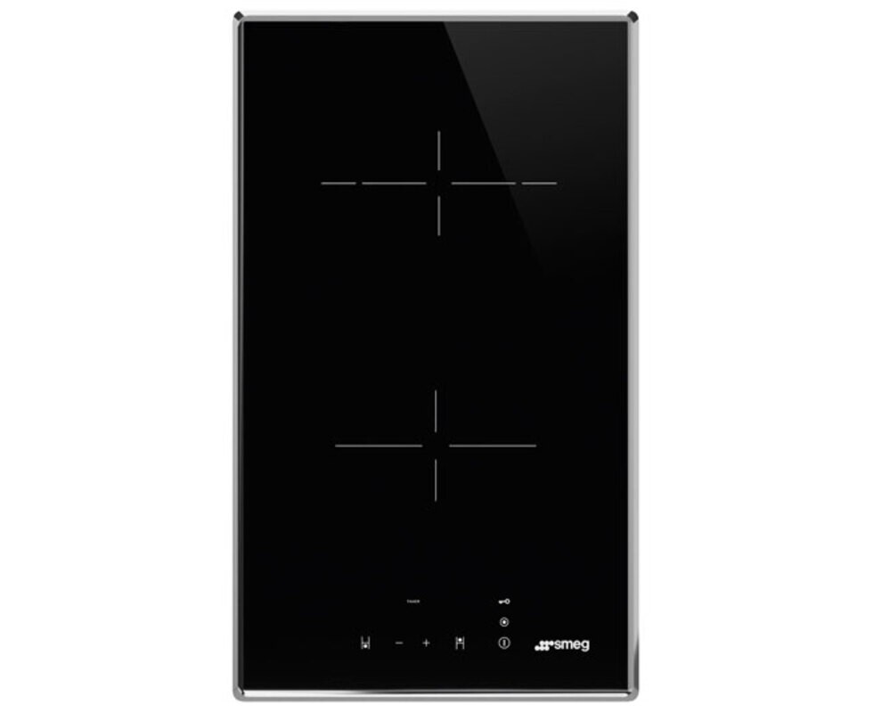 SMEG SE232TX1 Cтеклокерамическая варочная панель, 30 см, прямой край в рамке из нержавеющей стали