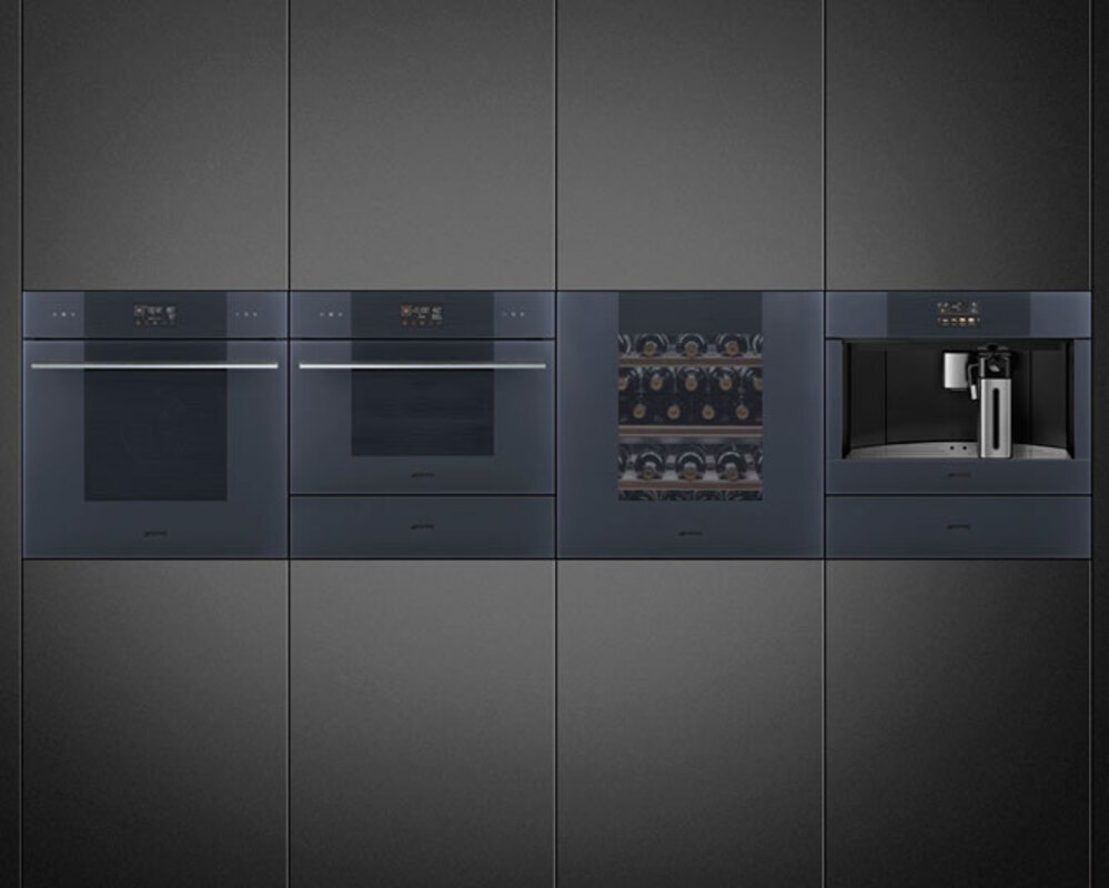 SMEG SO4102M1G Компактный многофункциональный духовой шкаф, комбинированный с микроволновой печью, ширина 60 см, высота 45 см, 11 функций, стекло Neptune Grey