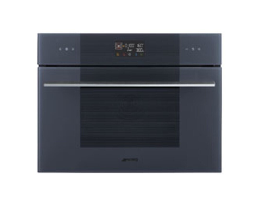 SMEG SO4102M1G Компактный многофункциональный духовой шкаф, комбинированный с микроволновой печью, ширина 60 см, высота 45 см, 11 функций, стекло Neptune Grey