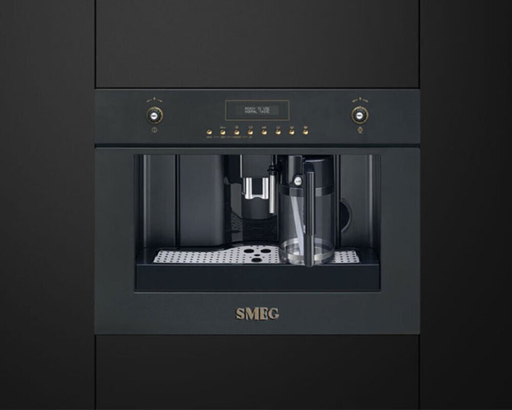 SMEG CMS8451A Автоматическая кофемашина,60 см, высота 45 см, антрацит, фурнитура латунная