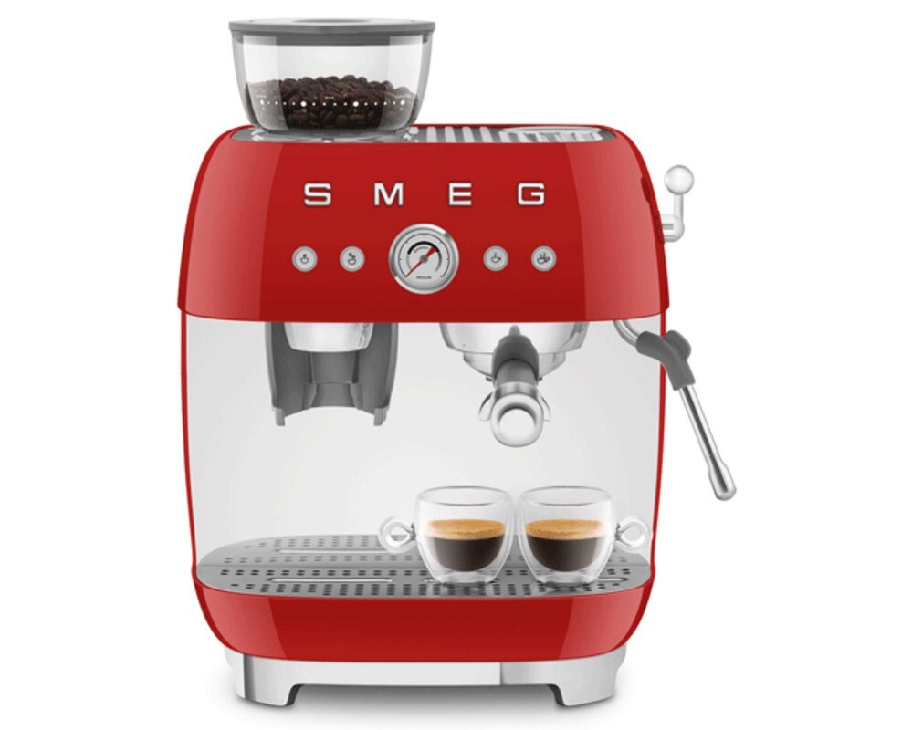 SMEG EGF03RDEU Кофемашина-эспрессо со встроенной кофемолкой, цвет красный