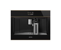 SMEG CMS4604NRRU Автоматическая кофемашина, 60 см, высота 45 см, черное стекло Eclipse, медный профиль