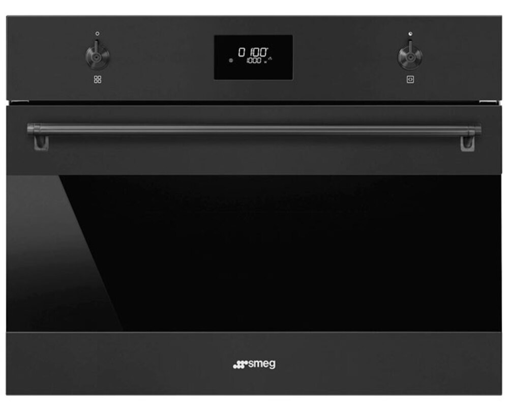 SMEG SO4301M0N Микроволновая печь, 60 см, высота 45 см, цвет чёрный матовый
