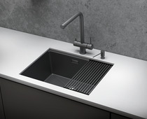 KS-6045U, ГРАФИТ МАТОВЫЙ, стальная кухонная мойка KITCHEN SPACE