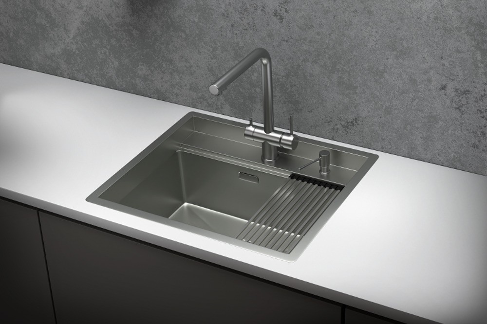 KS-6051, СТАЛЬ МАТОВАЯ , стальная кухонная мойка KITCHEN SPACE