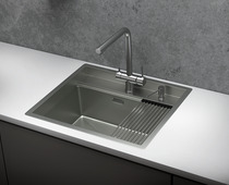 KS-6051, СТАЛЬ МАТОВАЯ , стальная кухонная мойка KITCHEN SPACE