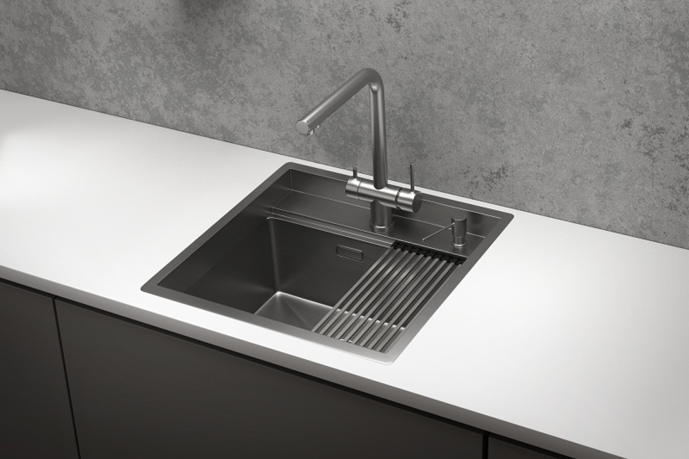 KS-5051, СТАЛЬ САТИН, стальная кухонная мойка KITCHEN SPACE