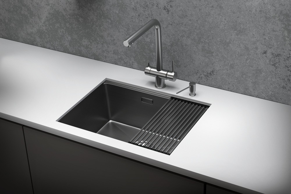 KS-6045U, СТАЛЬ САТИН, стальная кухонная мойка KITCHEN SPACE