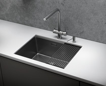 KS-6045U, СТАЛЬ САТИН, стальная кухонная мойка KITCHEN SPACE