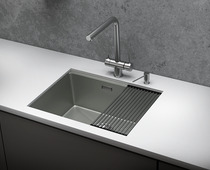 KS-6045U, СТАЛЬ МАТОВАЯ , стальная кухонная мойка KITCHEN SPACE
