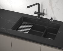 KS-7304U, ЧЁРНЫЙ  кухонная мойка, кварц