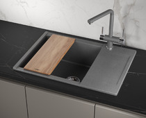 ES-7003, ГРАФИТ, кухонная мойка, кварц, ESTETICA