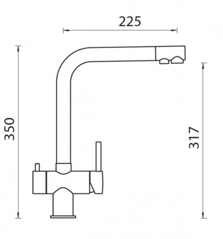 Смеситель Schock VITUS сталь/оникс (2 в 1)