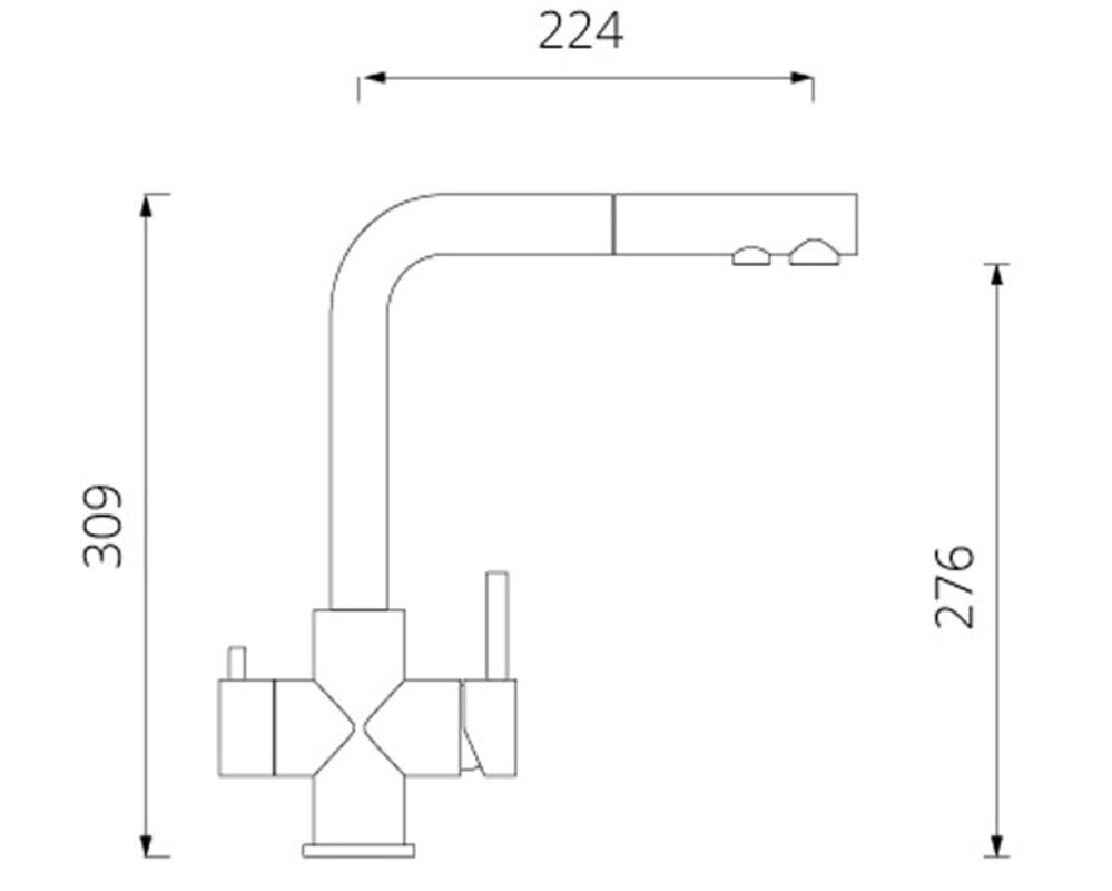 Смеситель Schock VITUS-D нерж.сталь (2 в 1)