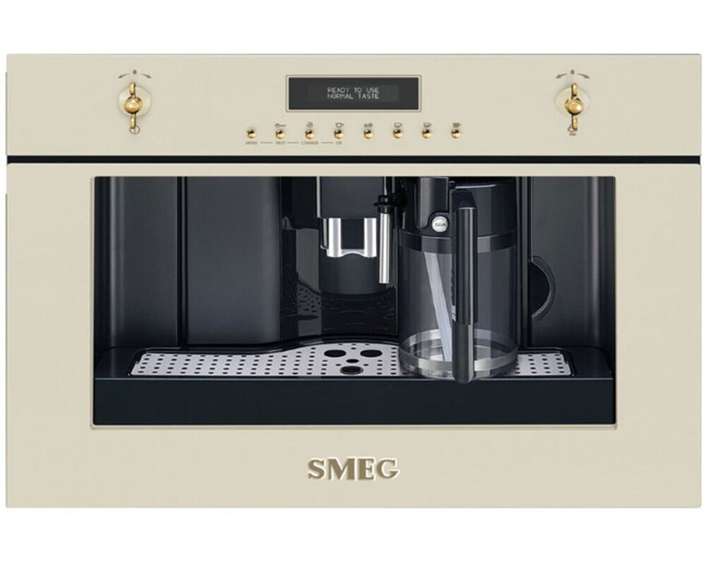 SMEG CMS8451P Автоматическая кофемашина,60 см, высота 45 см, кремовый, фурнитура латунная