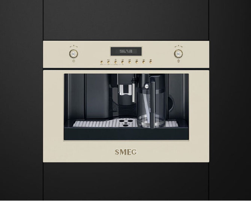 SMEG CMS8451P Автоматическая кофемашина,60 см, высота 45 см, кремовый, фурнитура латунная
