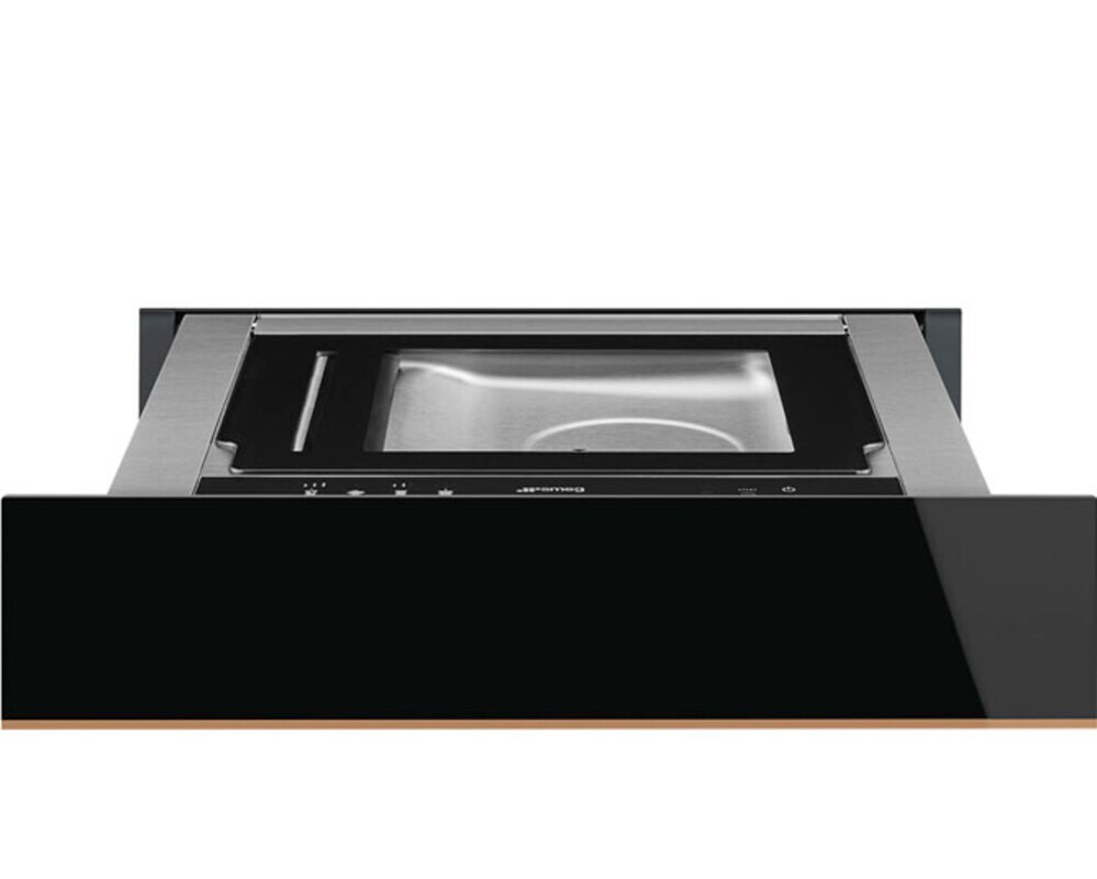 SMEG CPV615NR Вакууматор, 60 см, высота 14 см, черное стекло Eclipse, медный профиль, открывание PUSH.