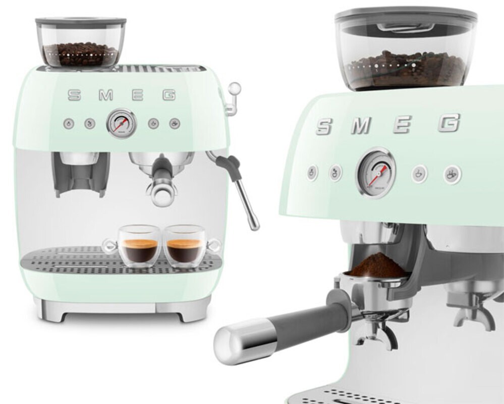 SMEG EGF03PGEU Кофемашина-эспрессо со встроенной кофемолкой, цвет пастельный зеленый