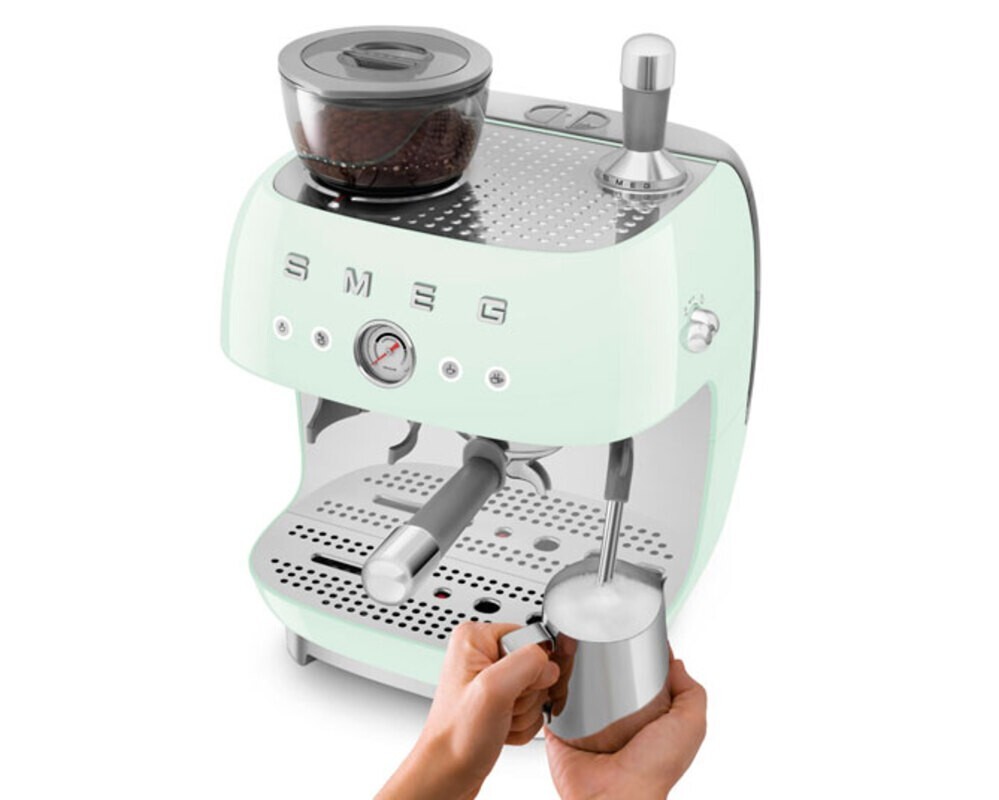 SMEG EGF03PGEU Кофемашина-эспрессо со встроенной кофемолкой, цвет пастельный зеленый