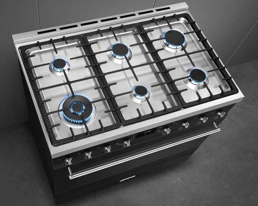 SMEG C9GMMB2 Отдельностоящий варочный центр, 90х60 см, цвет чёрный матовый