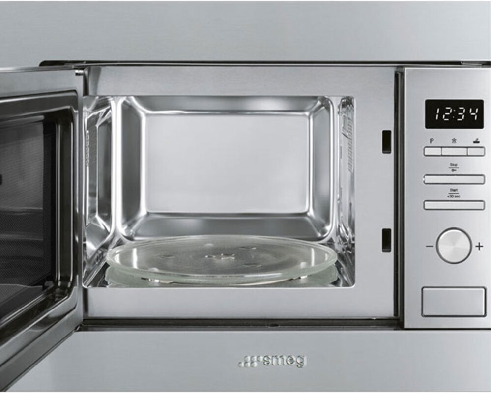 SMEG FMI017X Встраиваемая микроволновая печь, 60 см, высота 38 см, нержавеющая сталь