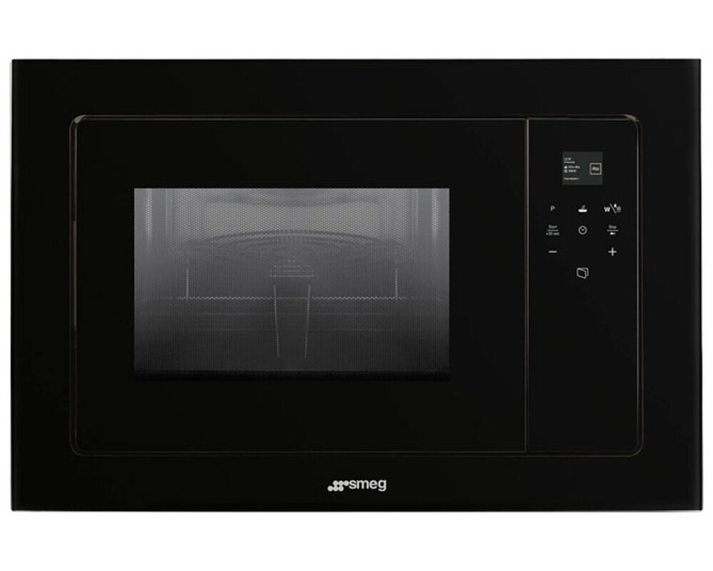 SMEG FMI120B3 Встраиваемая микроволновая печь, 60 см, высота 38 см, 5 функций, чёрное стекло