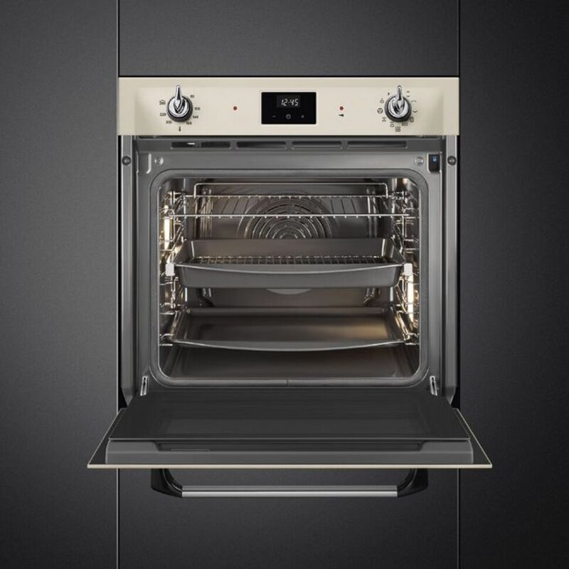 SMEG SOP6900TP Многофункциональный духовой шкаф c пиролизом, 60 см, 9 функций, цвет кремовый