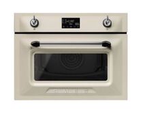SMEG SO4902M1P Компактный многофункциональный духовой шкаф, комбинированный с микроволновой печью, ширина 60 см, высота 45 см, 11 функций, цвет кремовый