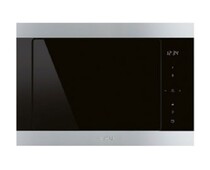 SMEG FMI325X  Встраиваемая микроволновая печь, 60 см, высота 38 см, черное стекло + нержавеющая сталь.