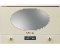 SMEG MP822PO Встраиваемая микроволновая печь, 60 см, высота 38 см, 6 функций, цвет кремовый, фурнитура латунная.