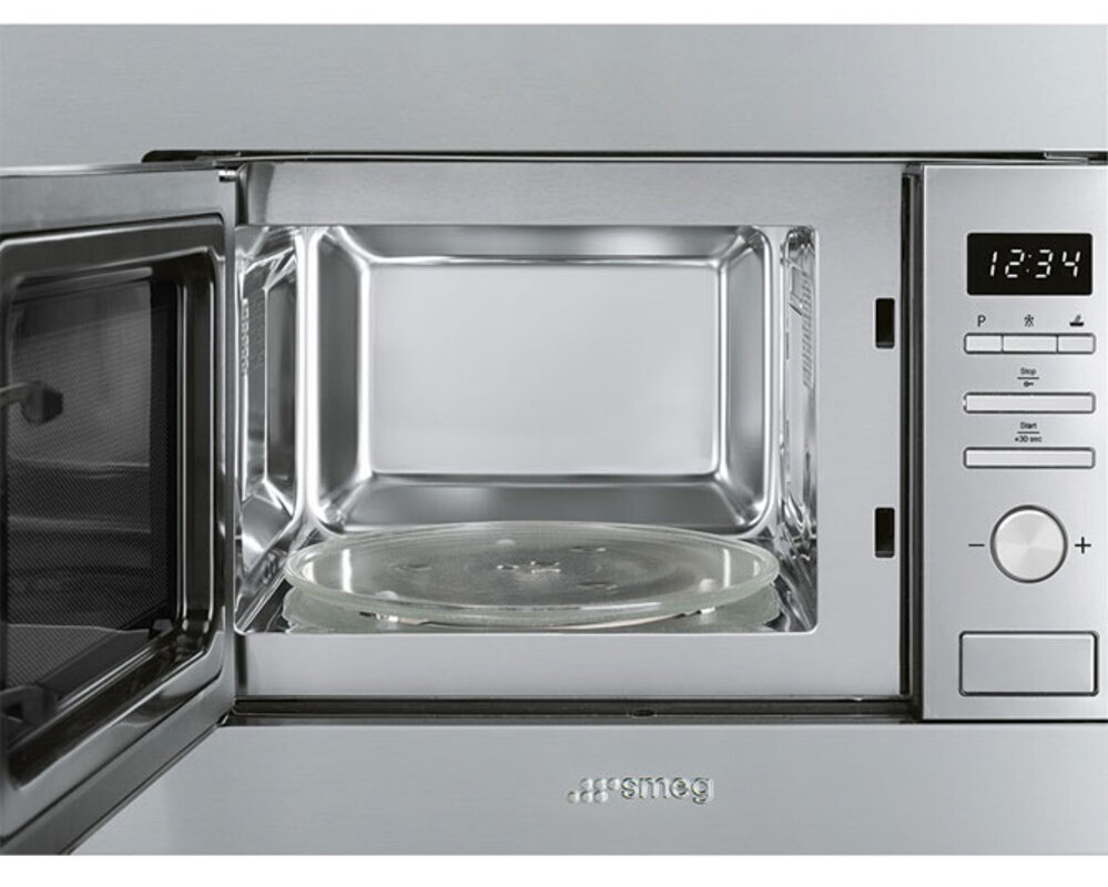 SMEG FMI020X Встраиваемая микроволновая печь, 60 см, высота 38 см, нержавеющая сталь.