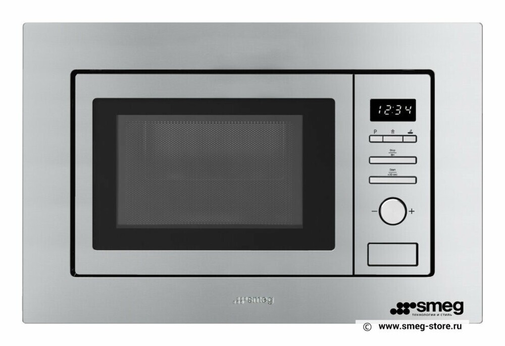 SMEG FMI020X Встраиваемая микроволновая печь, 60 см, высота 38 см, нержавеющая сталь.