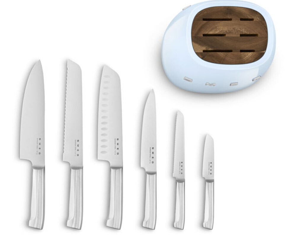 SMEG KBSF02PB Комплект ножей, цвет пастельный голубой