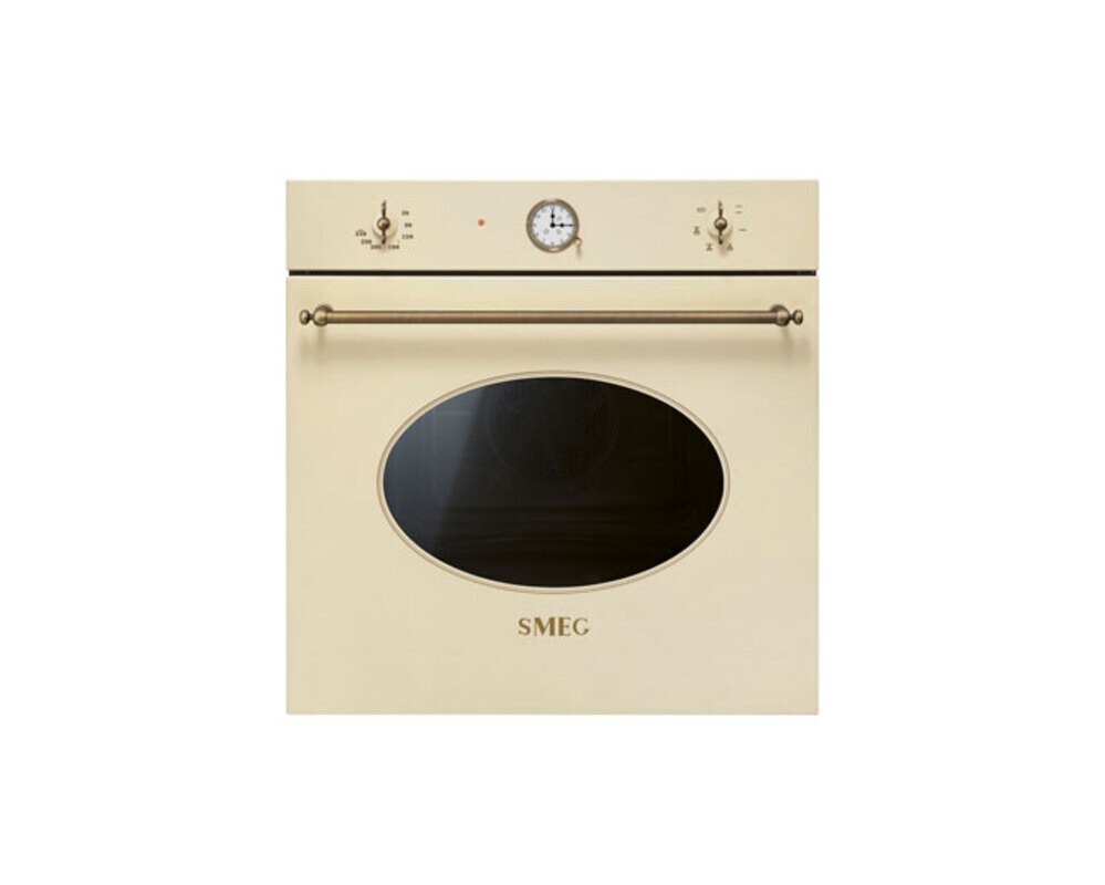 SMEG SF68C1PO Многофункциональный духовой шкаф,60 см, 6 функций, цвет кремовый, фурнитура латунная