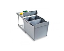 Система сортировки мусора ALBIO 30 1X16 L+2X7,5 L серый пластик ALVEUS,