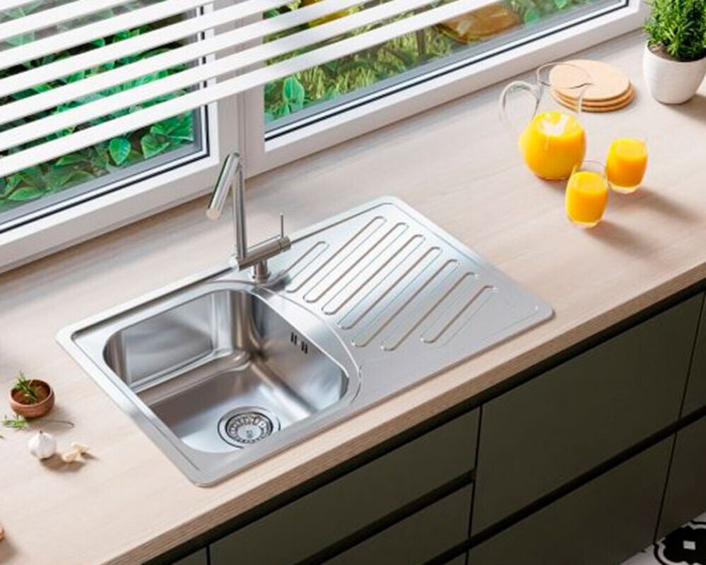 Мойка ALVEUS ELEGANT 30 SAT 90 FI 810X510 в комплекте с сифоном 1130551,