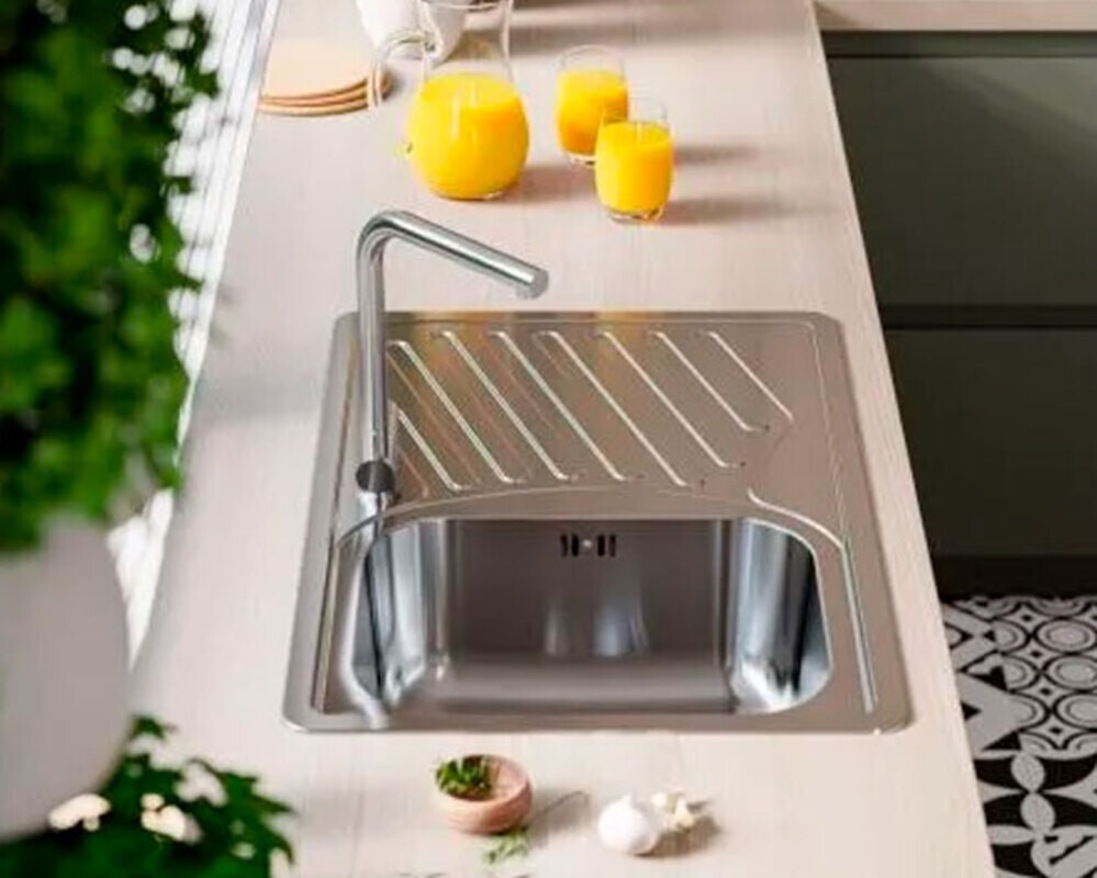 Мойка ALVEUS ELEGANT 30 SAT 90 FI 810X510 в комплекте с сифоном 1130551,