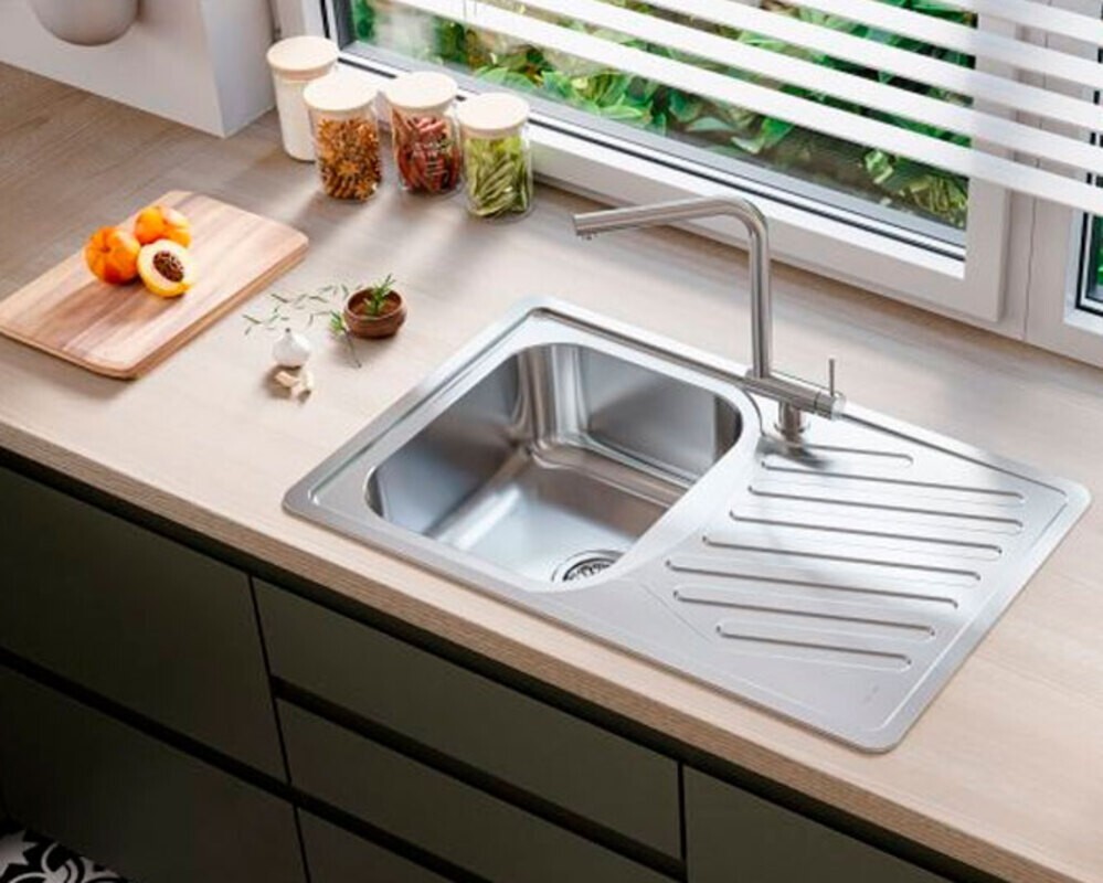 Мойка ALVEUS ELEGANT 30 SAT 90 FI 810X510 в комплекте с сифоном 1130551,